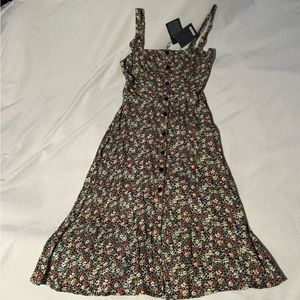NWT Reformation Persimmon Floral Midi A-Line Dress Size 4
